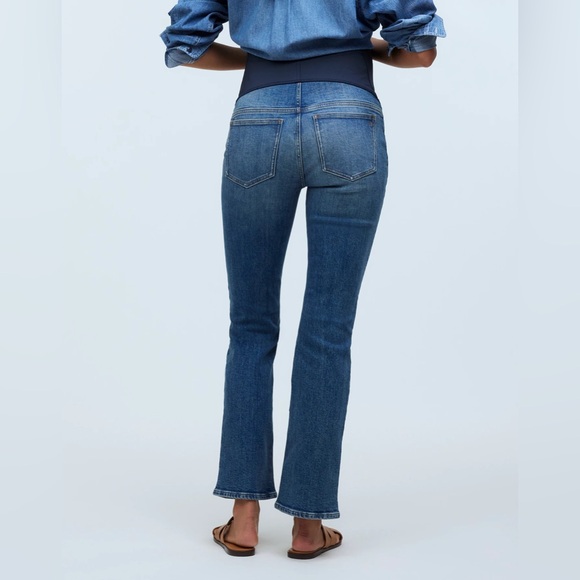 NWOT Madewell Maternity Over-the-Belly Kick Out Crop Jeans in Oneida Wash - 25 - Picture 4 of 9